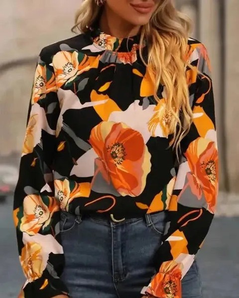 You slip on this black floral blouse and instantly feel pulled-together—like you're ready for anything the day throws at you.

The bold floral print catches light beautifully against the deep black base, while the mock neck and long sleeves give you that effortlessly polished look. Whether you're heading to the office or out for the evening, this is the piece that transitions seamlessly.

Sophisticated, striking, and so easy to style. Available now for £24.21.

#BlackFloralBlouse #ElegantTops #LongSleeveBlouse #MockNeckStyle #WomensFashionUK