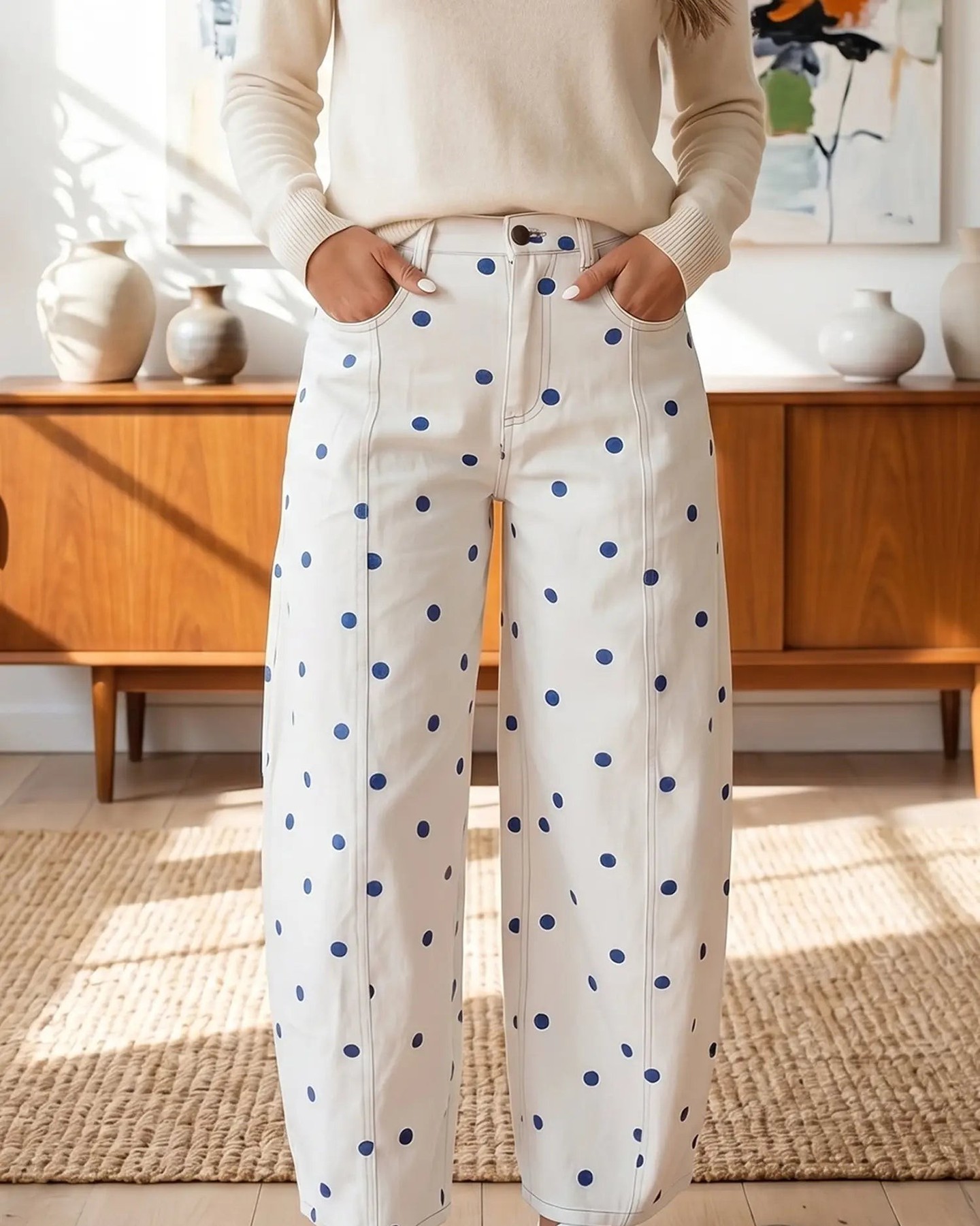 Your denim deserves to turn heads.

These polka dot seam detail barrel jeans are pure statement-making magic — the playful all-over print paired with distinctive panelled seams creates a look that's impossible to ignore. The barrel leg is flattering and effortlessly on-trend, while the blue and pink colourway gives you genuine character in every wear.

Perfect for everyday styling with serious personality. Now at £35.75.

#BarrelJeans #PolkaDotDenim #StatementDenim #JeansStyle #FashionFitz