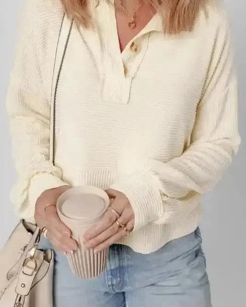 Who says comfort can't be chic? 

Meet the Corded Henley Sweatshirt with Lantern Sleeves. 

Its unique corded texture catches the light and adds depth, while the flattering lantern sleeves give you that effortlessly feminine silhouette. 

You'll look put together without even trying! 

Perfect for those casual outings where you want to shine. 

Now at £24.76, it’s the stylish upgrade your wardrobe needs. 

Shop now: 

#Fashionfitz #CasualChic #HenleyStyle #SweatshirtSeason #NewIn