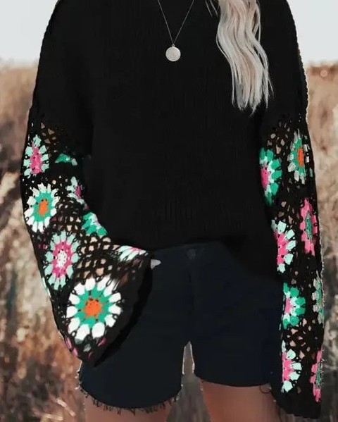 Transform your style with a touch of floral magic! 🌼

Our Floral Crochet Bell Sleeve Sweater is not just a piece of clothing; it’s a statement. With its delicate crochet detailing and dramatic bell sleeves, this sweater embodies boho elegance. 

Lightweight, cozy, and perfect for effortless layering.

#BohoFashion #FloralSweater #AutumnStyle #WomensFashion #CasualChic