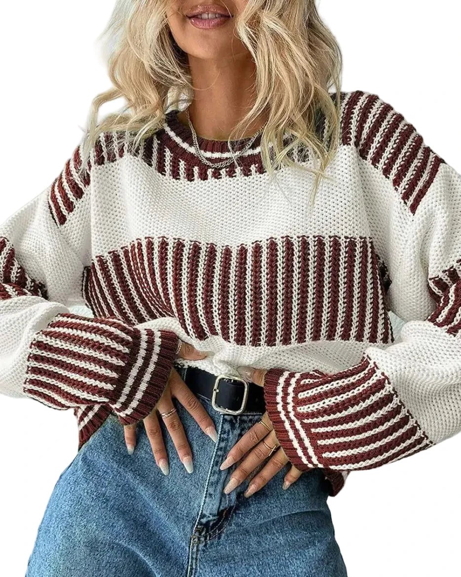 Ever wonder how a single jumper can transform your entire look? 

Meet the Brown Two-Tone Striped Loose Fit Jumper. 

This isn’t just a piece of knitwear—it's your new go-to for effortless style. 

With its chic striped patchwork and relaxed drop shoulder design, you’ll feel cozy while looking absolutely contemporary. 

Crafted from a soft blend of acrylic and cotton, this jumper drapes beautifully and requires minimal care. 

Snag yours now for only £39.99! 

#Fashionfitz #CozyStyle #KnitwearLove #ChicFashion #AutumnEssentials