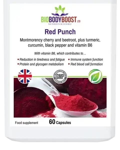 Did you know that elite athletes have been harnessing the power of beetroot and cherry for years? 🌱 

Meet Red Punch—a game-changer for your energy and vitality! 

This potent supplement combines high-strength beetroot extract, packed with dietary nitrates, and tart cherry extract, nature's champion for muscle recovery. 

Whether you're hitting the gym or just keeping up with your busy life, Red Punch supports your stamina and cardiovascular health.

Why just get through the day when you can thrive? 

Available now for £14.99 
👉 

#EnergyBoost #VeganVitamins #ActiveLifestyle #HealthAndWellness #Supplements