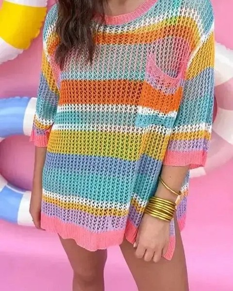 Who says knitwear can’t be playful? 

Our Rosy Ribbons Crochet Sweater brings a touch of boho charm to your wardrobe with its delightful pink stripes and artisan crochet design. 

Lightweight and easy to care for, it’s perfect for those breezy summer evenings or cozy brunch dates. 

Dress it up or down; this piece is all about versatility! 

Now at £26.95, it’s time to embrace that feminine flair. 

Snag yours here: 

#Fashionfitz #BohoStyle #CrochetSweater #SummerFashion #PinkStripes
