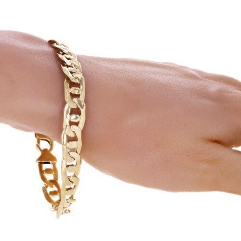 Discover the unmatched elegance of our Men's 10k Yellow Gold Solid Mariner Bracelet. Weighing 26.3 grams and handcrafted for comfort, this unique piece is perfect for any occasion. Invest in timeless style and support charitable causes with your purchase. https://ssdlr.shop/l/8910e3ac #10kGoldBracelets #MensJewelry #RealGold #LuxuryJewelry #ChristianAdornments