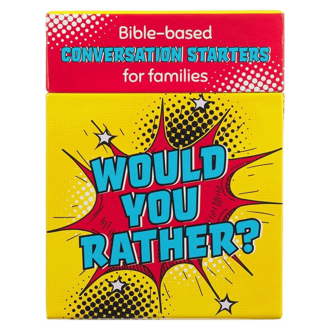 Who knew family time could be this much fun? 

With our Would You Rather Boxed Card Game, you'll spark laughter and deep conversations around the dinner table! 

Filled with quirky questions based on Bible characters, it makes learning about faith a blast. 

Grab your set now! 
https://ssdlr.shop/l/6c314962 

#FamilyGames #ChristianFun #BibleConversations #WouldYouRather #FamilyTime