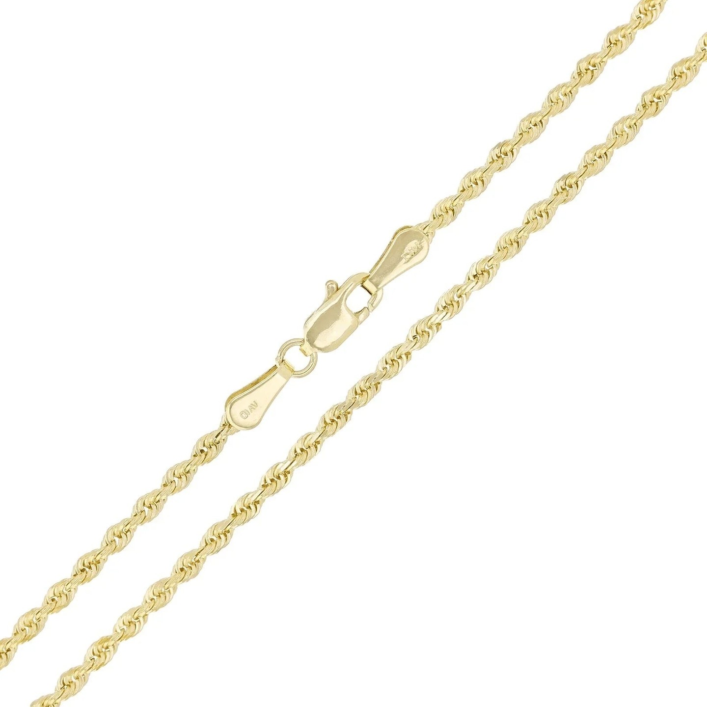 Discover the elegance of our 14k Yellow Gold Solid Diamond Cut Rope Chain Necklace. Weighing 6.7 ...