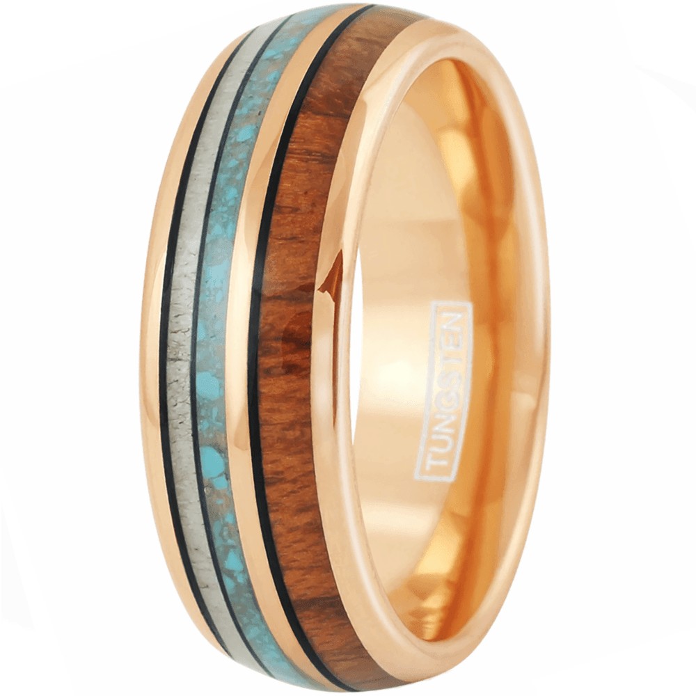 Rose Gold and Turquoise Wedding Band Ring - Tungsten Engagement Band for Men & Women 8mm with Deer Antler

This women's ring will not fade, tarnish or leave your skin green. It is waterproof, comfort fit and made out of the best high quality materials in the United States to assure satisfaction. #rings #jewelry #womensring #giftideas

https://ssdlr.shop/l/0d7f60a3