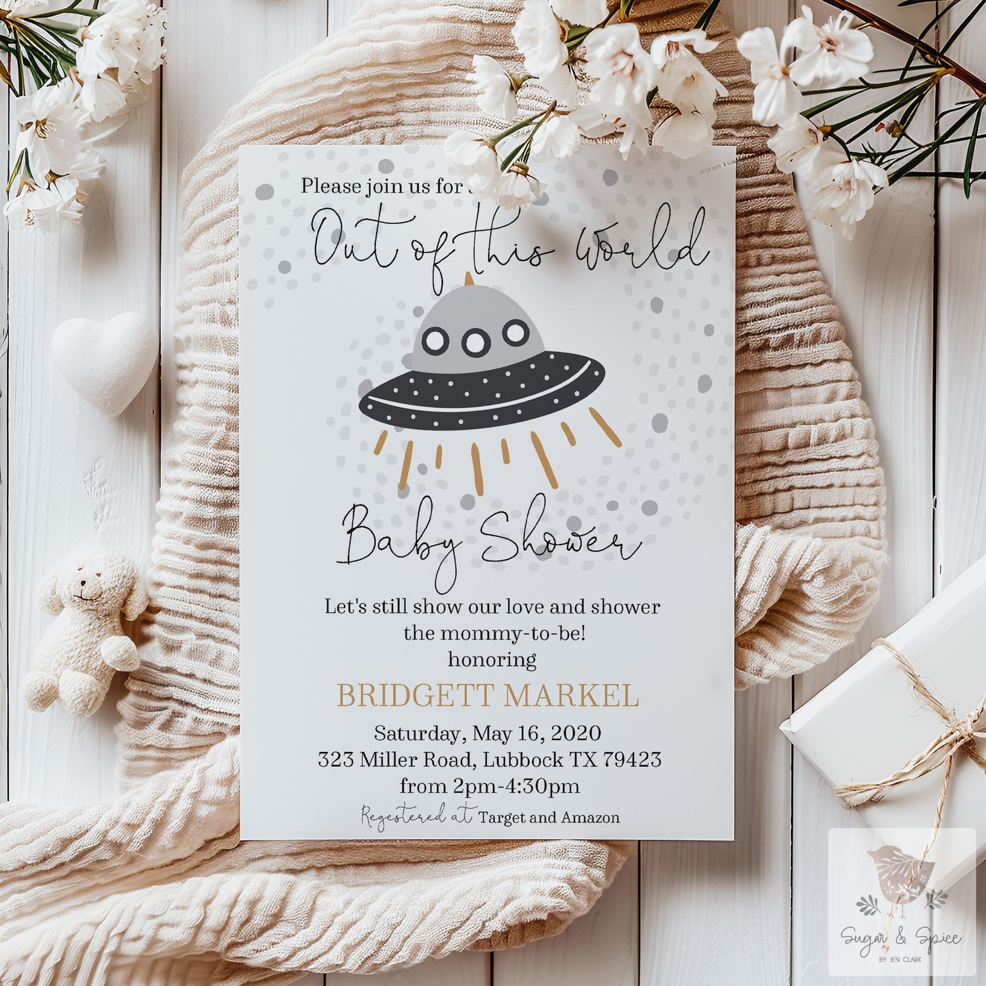 Blast off into celebration! 🚀

Make your baby shower unforgettable with our "Out of this World" invitation. Featuring a friendly alien spaceship, it sets the perfect tone for an interstellar gathering. Your guests will be ready for a stellar experience!

https://ssdlr.shop/l/ba181c20

#BabyShower #PartyInvitations #SpaceTheme #Celebration #InvitationDesign