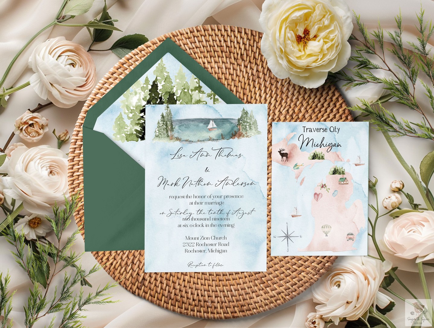 Your wedding deserves an invitation that tells your unique story. 

Introducing the Michigan Watercolor Lake Wedding Invitation Suite. 
This stunning design blends elegance with rustic charm, featuring a beautiful lake and forest elements, along with a custom Michigan map. 

Make a lasting impression on your guests! 

https://ssdlr.shop/l/259b2c90 

#WeddingInvitations #RusticCharm #MichiganWeddings #WatercolorArt #WeddingStationery
