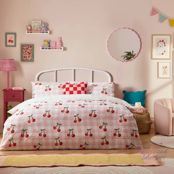 Transform your sanctuary into a fruity paradise! 🍒✨ 

With the Cherry Gingham Printed Duvet Cover Set, you’ll infuse playful charm into your bedroom. 
This delightful design features bold, juicy cherries on a classic pink and white gingham backdrop. 

Feeling versatile? Flip it over for a timeless check design whenever the mood strikes! 

Crafted from a soft polycotton blend, it’s cozy and durable, making bedtime a dream. 

Available now for €19,95 

#HomeDecor #Bedding #InteriorDesign #CherryPrint #BedroomStyle

https://ssdlr.shop/l/6d3871da
