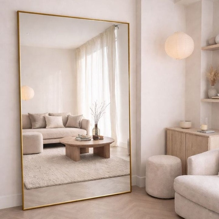 Ready to transform your space into an elegant oasis? 

Meet the Takara Full Length Gold Metal Rectangle Mirror. 

This oversized beauty isn’t just a mirror; it’s a statement piece that demands attention. 

Its sleek gold finish and bold design elevate any room, providing both symmetry and sophistication. 

Hang it vertically or horizontally to suit your style – either way, it’s sure to impress. 

Available now for £399.95. 

Tap the link to claim yours today: https://jobuhome.com/products/takara-full-length-gold-metal-rectangle-mirror-200cm-x-120cm 

#HomeDecor #InteriorDesign #MirrorMagic #ElegantHomes #JōbūHome