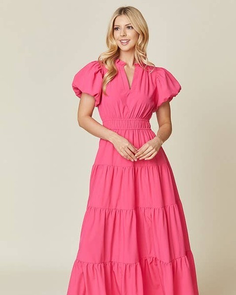 Looking for the perfect blend of comfort and style? 

The Doll Pink Tiered Maxi is your go-to for effortless elegance. With its ruffled V-neck, puffed sleeves, and flattering smocked waistline, this dress enhances your silhouette while keeping you comfortable all day long. 

https://shopalexlayne.com/products/solid-puffed-dress-doll-pink-2-s-2-m-2-l-2-xl 

#MaxiDress #SpringFashion #Dresses #FashionTrends #StyleEssentials