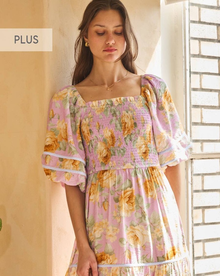 Spring is calling, and this Smocked Floral Printed Maxi Dress is the answer! 🌸 

With its flowy design and comfy fabric, you'll feel effortlessly chic at every occasion. Perfect for curvy figures, it hugs in all the right places while keeping you cool and stylish. 

Grab yours now! 
https://shopalexlayne.com/products/plus-floral-printed-maxi-dress-lilac-multi-2xl 

#SpringFashion #MaxiDress #CurvyStyle #OOTD #FashionFinds