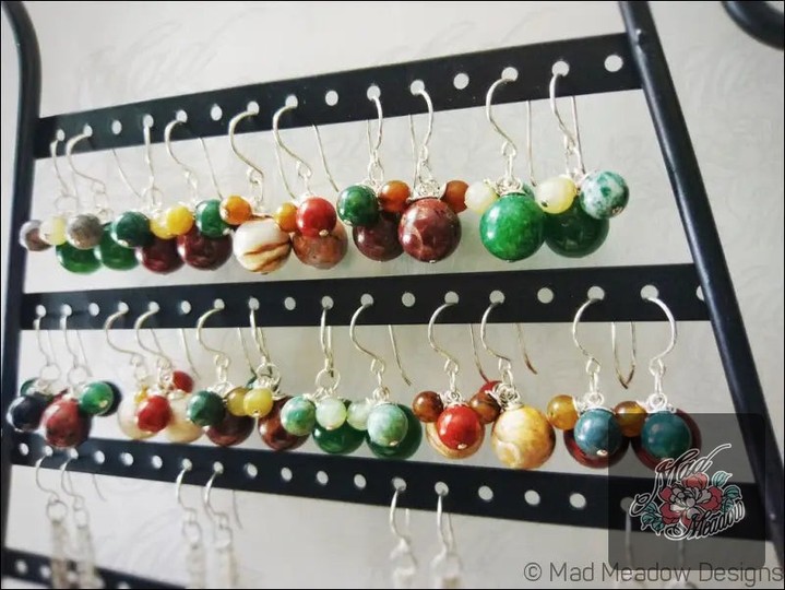 Who says accessories can't be fun? ✨ 

Our Multicolor Jasper Beaded Earrings are here to add a burst of color and whimsy to any outfit! 

With their playful dangle design, these earrings aren’t just jewelry—they’re a statement. 

Made from beautiful Jasper and Marble gemstones, they’re the perfect blend of artistry and charm. 

Available now for $45.00, it’s time to turn heads and express your unique style!

Grab yours today: 

#BohoStyle #GemstoneJewelry #ColorfulAccessories #MadMeadowDesigns #WhimsicalEarrings