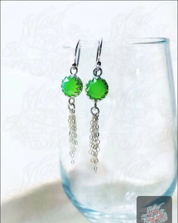 Unlock the power of love with our Vibrant Green 8mm Rose Cut Chrysoprase Chalcedony Tassel Earrings! 💚✨ 

These beauties not only dazzle but also resonate with the rhythm of life, helping you connect deeply to the world. 

🌿 Features: 
- Stunning 8mm Rose Cut Chrysoprase
- Sterling Silver Chain for a touch of elegance
- Revitalizes your spirit and nourishes your soul
- A symbol of love, hope, and personal growth 

Grab them now for just $115.00! Don’t miss out—this offer ends soon! 

Shop here: https://ssdlr.shop/l/96176c8e 

#Chrysoprase #JewelryWithMeaning #TasselEarrings #SpiritualGrowth #MadMeadowDesigns