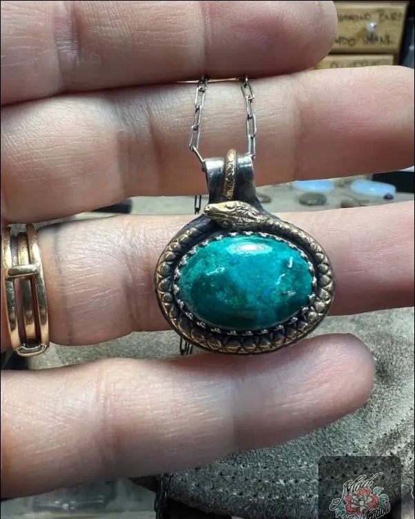 Feeling a little tangled in life’s chaos? 

Meet your new go-to companion! 

This stunning Chrysocolla pendant necklace features a whimsical brass snake dancing around a beautiful oval gemstone. It’s not just jewelry; it’s a reminder to find your inner voice and embrace transformation.

With its calming energy, wearing this necklace can help you navigate through life’s ups and downs with grace. 

And it’s yours for only $155.00! 

Transform your look and your vibe today. 

👉 

#MadMeadowDesigns #Chrysocolla #BohoJewelry #Transformation #EmotionalBalance