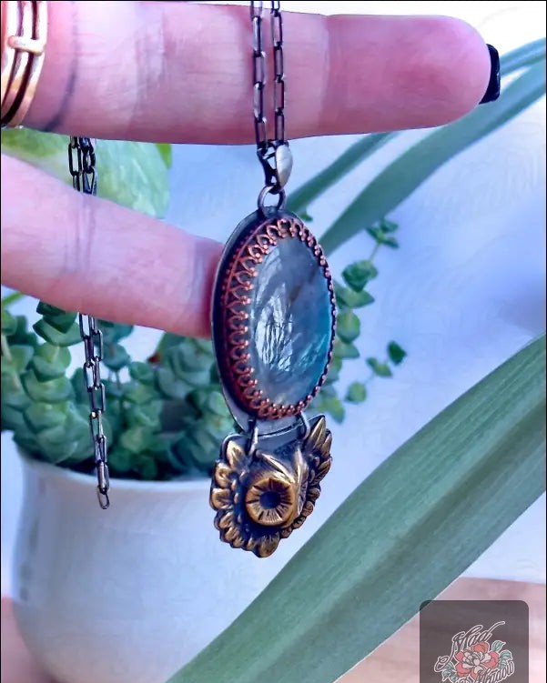 Did you know that wearing an owl can help channel your intuition? 🌙✨ 

Our Vintage Labradorite Sterling Silver Pendant Necklace is not just an accessory; it’s a symbol of wisdom and protection. 

Crafted with care, this unique piece combines shimmering labradorite and a charming brass owl design. Perfectly suspended from an elongated cable chain, it’s a reminder to trust in your journey and see beyond the surface. 

Find your clarity and style today for only $195.00! 

Shop now: 

#OwlJewelry #Labradorite #MysticalStyle #BohoChic #MadMeadowDesigns