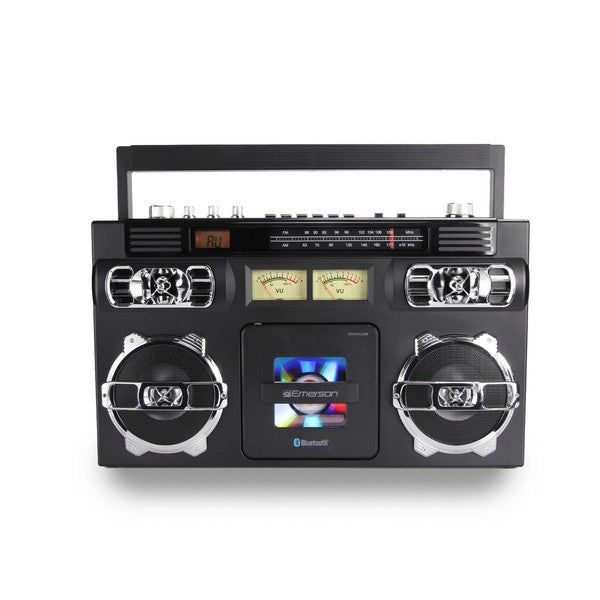 Emerson Retro Portable CD Boombox
 199.98 USD

 Emerson Retro Portable CD BoomboxDescription:Dive into the world of music with Emerson's versatile CD Player, a perfect blend of classic functionality and modern convenience.Features:Front-load CD player - playback compatible with CD, CD-R, and CD-RW formats includes play/pause, skip/search, and repeat functionBluetooth Wireless Technology - allows you to stream all your favorite music content from Bluetooth-enabled devices in high-quality audioRechargeable Battery built-in - Ensure the fun never has to stop by keeping the speakerAM/FM RADIO - stereo radio with telescopic antenna20 CD tracks with programmable memory and LED digital displayTelescopic antenna and Aux-in jack with dynamic high-performance speakersIn the Box: AC Power Adapter, User Manual, Warranty Card
 Made In: China
 Material Composition: Metal/ Plastic

 https://fashionsenvy.com/products/emerson-retro-portable-cd-boombox