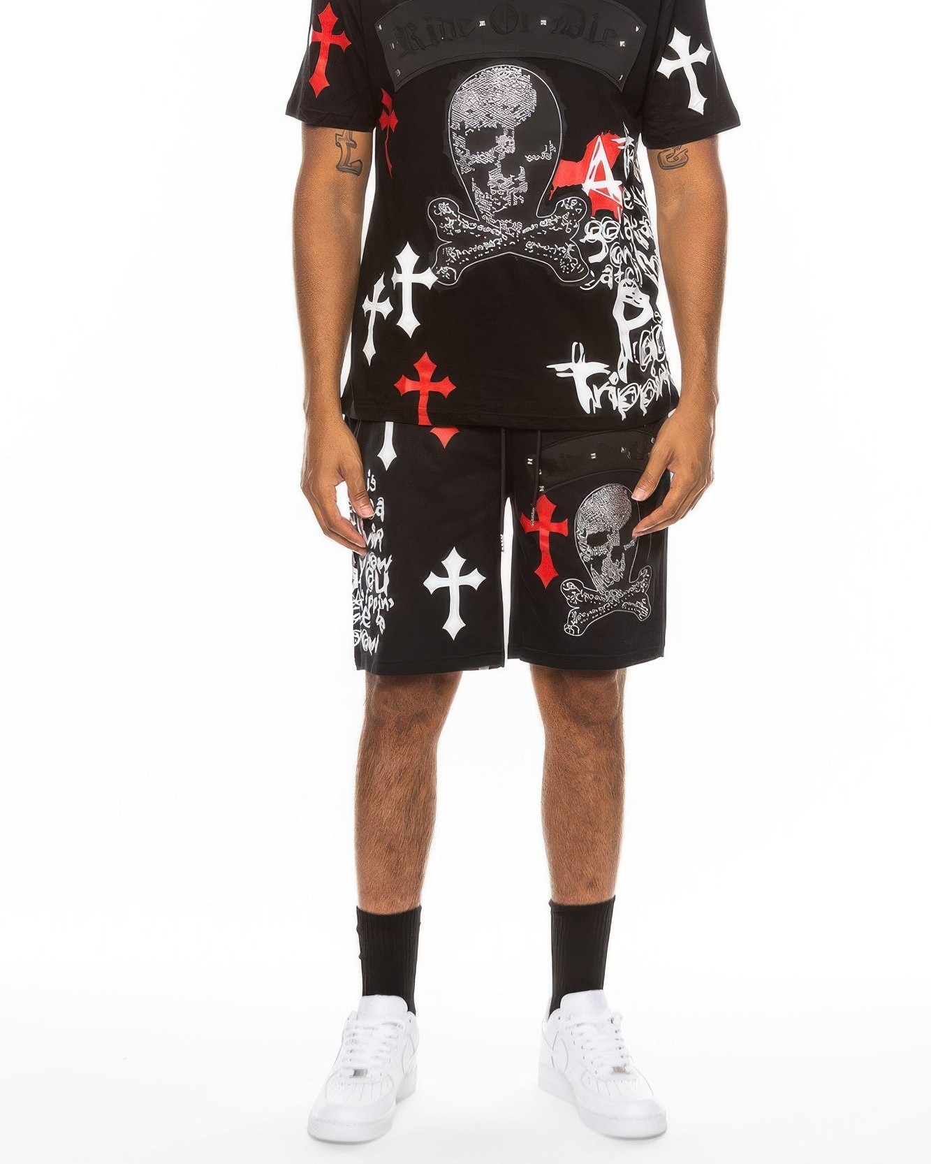 Ready to stand out this summer? ☀️

Our Men's T-Shirt Short Set features a striking chrome cross print that takes your casual look to the next level. Made from soft cotton, it's perfect for everything from hanging out with friends to weekend errands.

Grab yours now! 
 

#MensFashion #SummerStyle #CasualWear #ChromeCross #NewArrivals