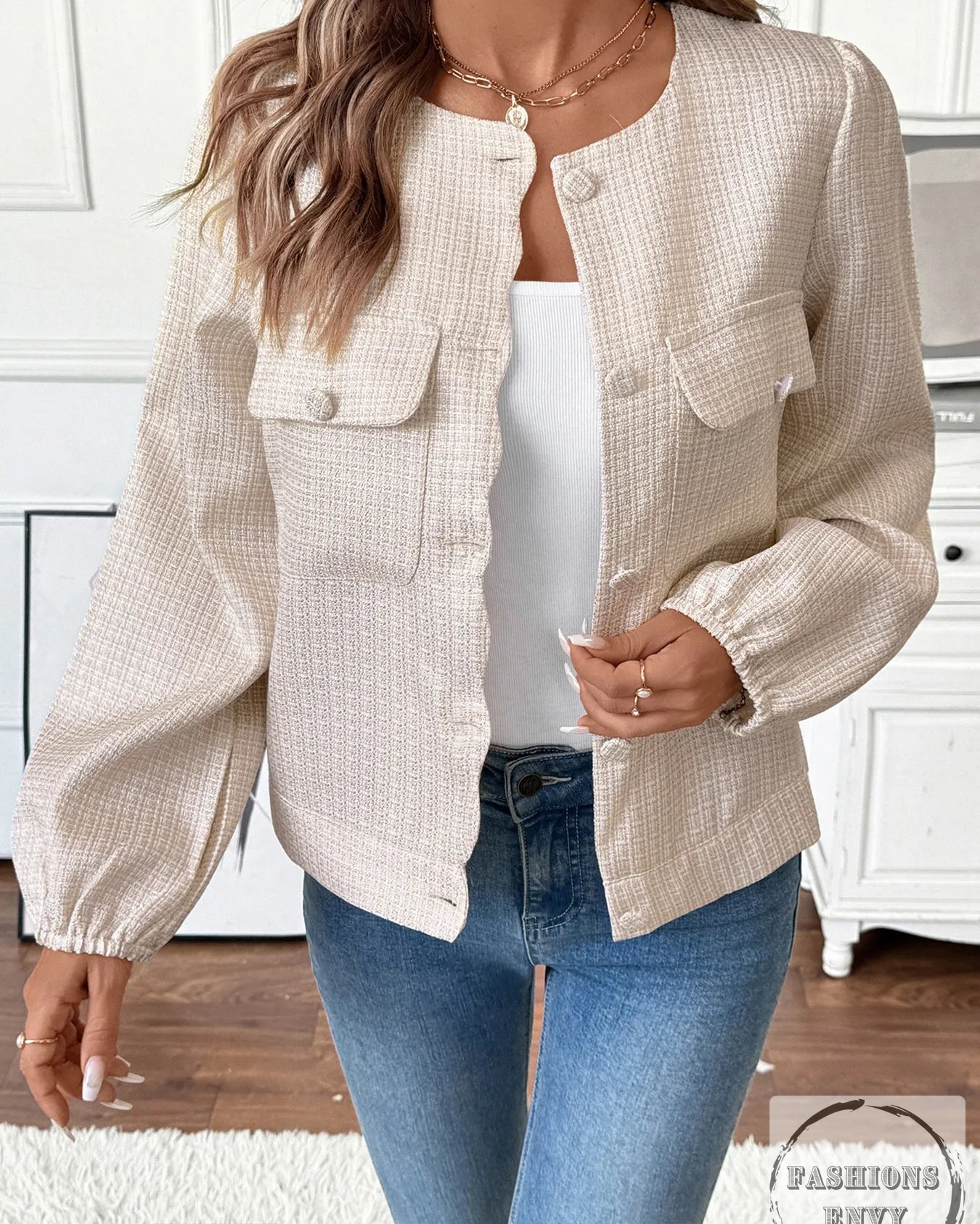 Who said jackets can't be both stylish and practical? 

Our Button-Front Jacket with Pocket Details combines chic elegance with everyday functionality. Perfect for those chilly days or a casual night out, this jacket adds a dash of sophistication to any outfit. 

The pockets? Just the right amount of cool while keeping your essentials handy. 

Snag yours now for only $45.90! 

#FashionEnvy #NewArrivals #StyleGoals #JacketSeason #TrendyLooks