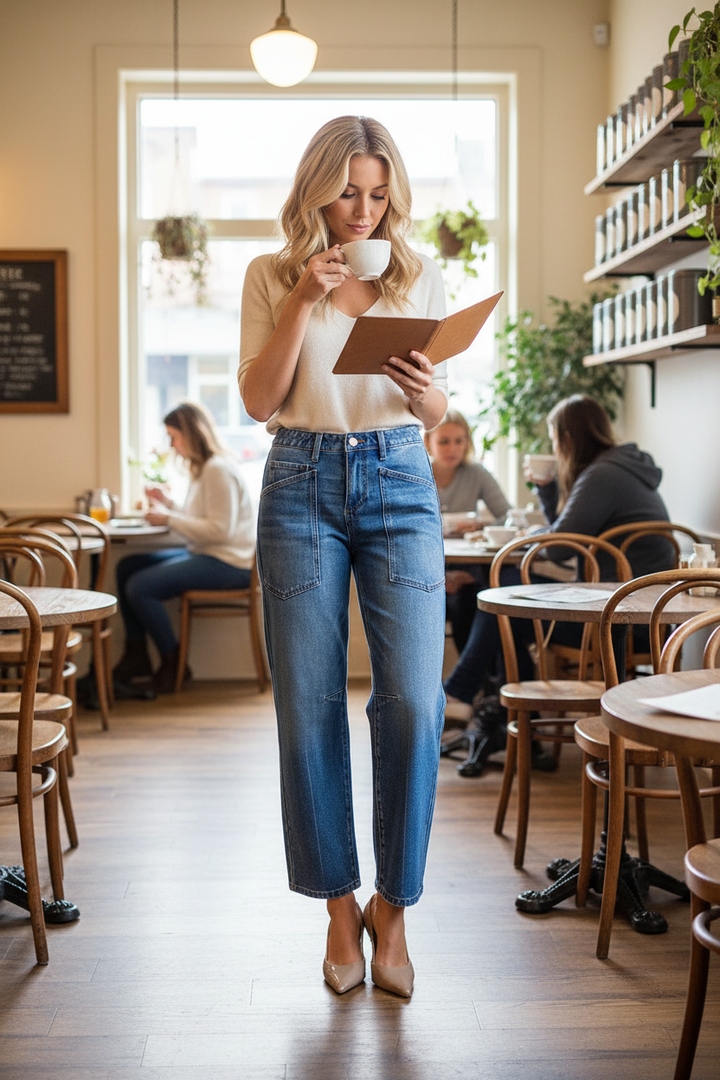 Meet your new favorite jeans! 🌟 The RISEN Mid Rise Barrel Jeans are more than just denim—they’re a statement. With that perfect mid rise fit and barrel silhouette, they hug your curves in all the right places while giving you room to breathe. The unique patch pocket detail adds a playful touch, and the 4-way stretch means you can move freely from brunch to sunset strolls. These jeans aren’t just clothing; they’re your go-to for feeling confident, comfortable, and effortlessly chic. Ready to elevate your everyday? 💫 #Jeans #Barrel Jeans #Mid Rise Jeans #Patch Pocket #Trendsi