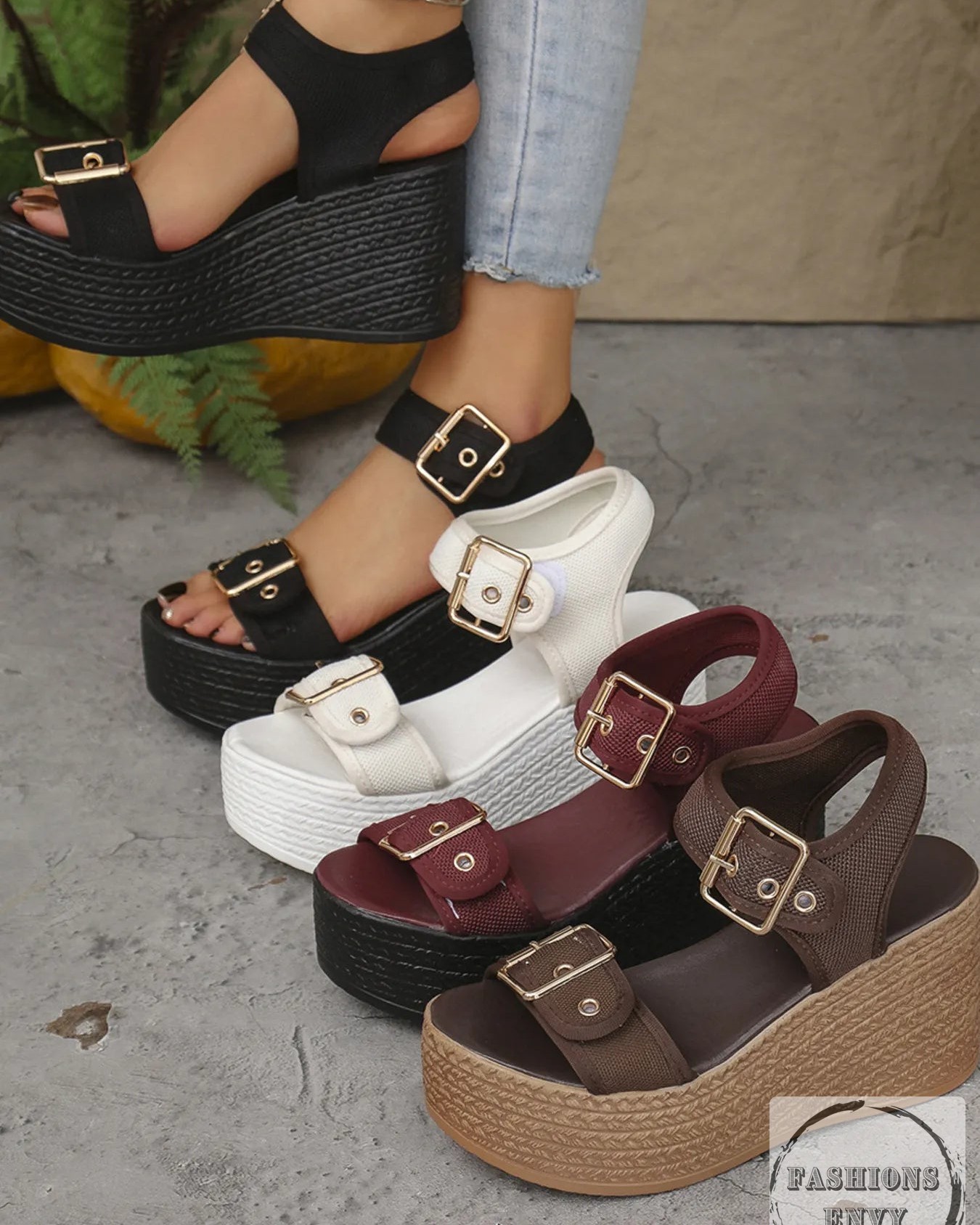 Summer is calling! ☀️

Meet your new go-to sandals that blend style and comfort effortlessly. 
These Buckled Platform Espadrille Wedge Sandals will elevate any outfit, from flowy dresses to your favorite jeans. 
With adjustable buckles, they’re ready for all your summer adventures! 

#SummerStyle #Espadrilles #FashionFinds #SandalSeason #DearMonkey