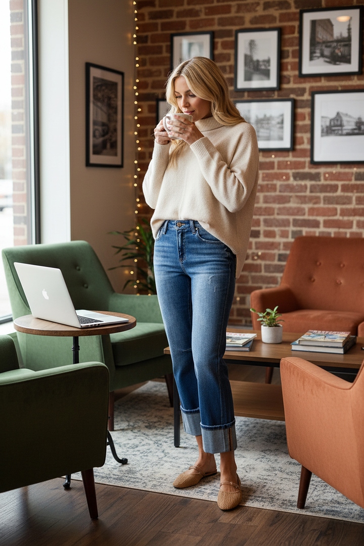 You know those days when you want to feel put-together but still keep it real? That's what these RISEN jeans are for. The high rise straight jeans hug your curves just right, giving you that confident silhouette from morning to night. And that distressed hem? It's like a little wink of personality peeking through. I styled mine with a simple tee and sneakers today—effortless edge that makes you feel like you're walking your own runway. What's your go-to denim look? 👖✨ #High Rise Jeans #Straight Leg Jeans #Distressed Denim #Effortless Style #Fashion Finds