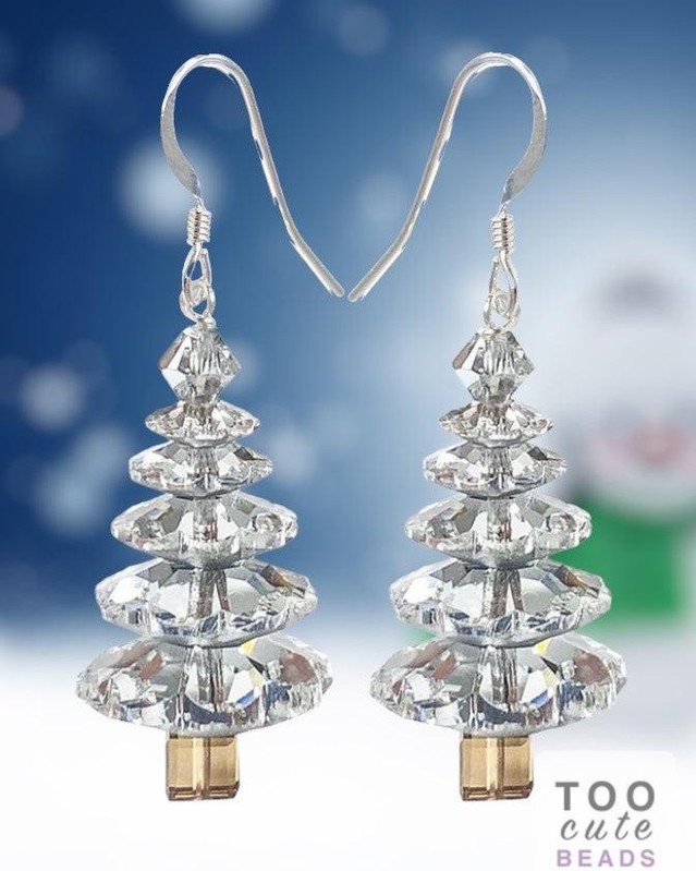 Sparkle this holiday season with your very own handmade Crystal Foil 5 Tier Christmas Tree Earrin...