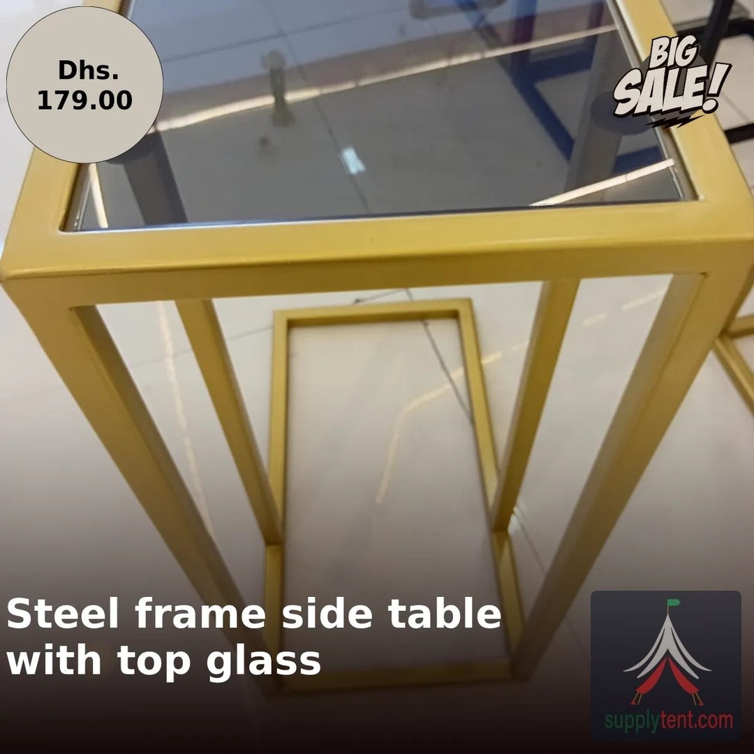 Ever thought about how a side table can transform your space? 

Our Steel Frame Side Table with Top Glass adds a sleek touch to any room. 

It’s not just about looks; this table brings functionality and elegance together. 

Perfect for holding your coffee, snacks, or the latest novel, it effortlessly enhances your decor. 

Upgrade your living space today for just $99.99! 

Shop now: https://ssdlr.shop/l/38b58431 

#HomeDecor #FurnitureDesign #InteriorStyle #Supplytent #TerrazzoFurnitures