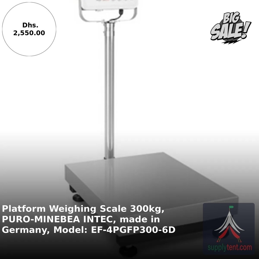 Did you know that precision can redefine your workflow? 

Meet the Platform Weighing Scale, a powerhouse with a 300kg capacity, designed for seamless operation. 

Built in Germany, it delivers accuracy with every use, featuring a large display and innovative traffic light function. 

Whether in a warehouse or workshop, this scale’s non-slip leveling feet ensure stability, while USB-C charging means you're always ready to weigh.

Available now for Dhs. 2,550.00

👉 Shop here: https://ssdlr.shop/l/f18544b4

#AccurateWeights #GermanEngineering #Supplytent #PrecisionTools #WorkplaceEfficiency