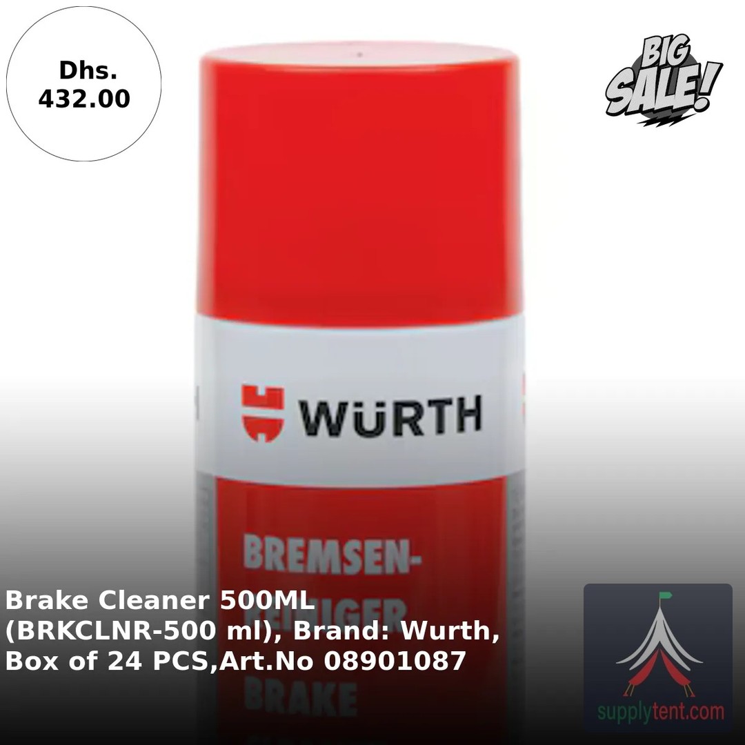 Did you know that a clean brake can extend your vehicle's life? 🚗✨ 

Our Wurth Brake Cleaner offers a powerful, residue-free solution that quickly tackles soot, grease, and dirt. 

Perfect for maintenance and repairs, this universal cleaner is essential for your disc and drum brakes, as well as engine and gearbox housings. 

Keep your ride running smoothly and safely—all for just Dhs. 432.00! 

Ready to get that shine? 

👉 https://ssdlr.shop/l/a0c379a8 

#BrakeCleaner #CarMaintenance #Wurth #VehicleCare #Supplytent