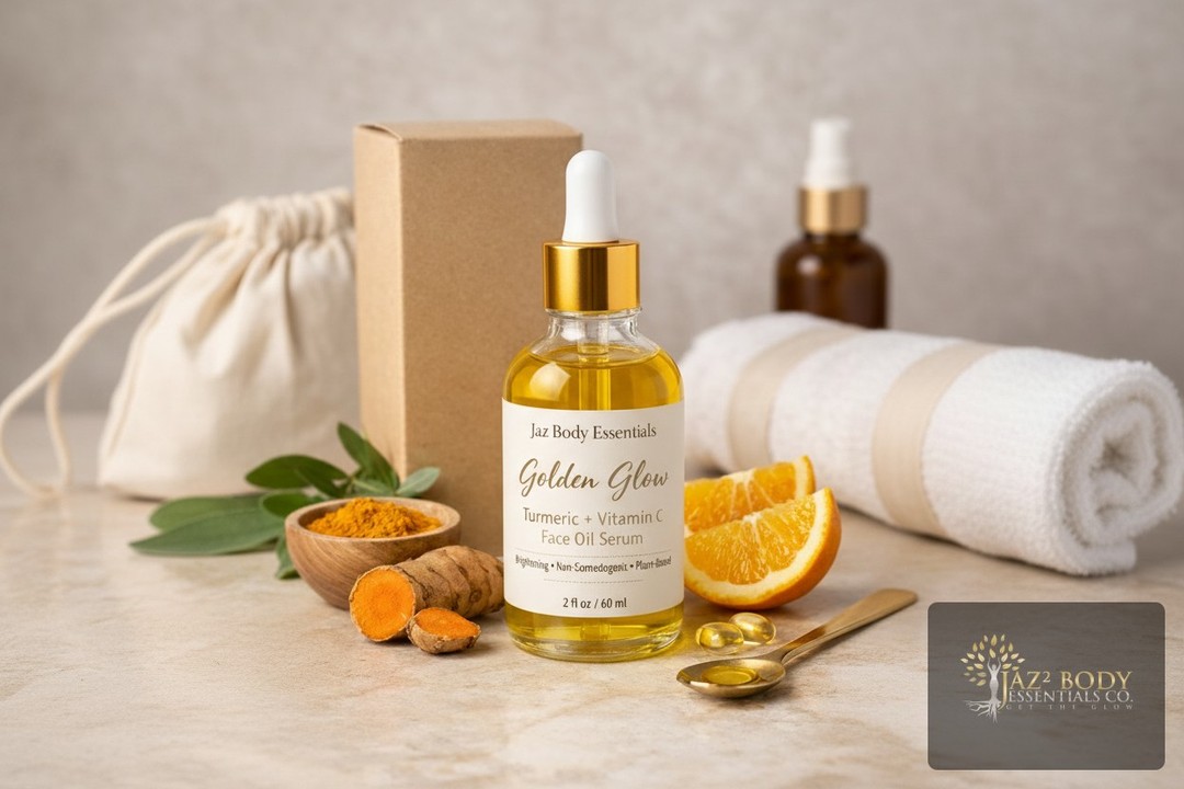 Want a radiant complexion without the heaviness? ✨

Our Golden Glow Turmeric Face Oil Serum is your new skincare secret! This lightweight formula brightens, balances, and restores, all while being gentle on acne-prone skin. 

Say goodbye to dark spots and hello to a healthy glow! 

#TurmericSkincare #BrighteningFacialOil #HealthyGlow #JazBodyEssentials #NaturalVitaminC