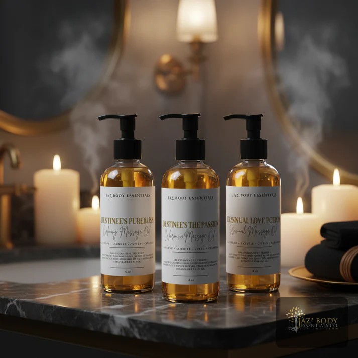 Sunday. The day to slow down and reconnect. ✨

Our [Love Potion/PureBliss/The Passion] massage oil blends ylang-ylang, jasmine, and sandalwood in a luxurious base of coconut, apricot kernel, and argan oils. Crafted for intimacy, relaxation, and pure indulgence.

Because you deserve more than a moment—you deserve an experience.

🔗 Shop Destinee's Sensual Massage Oil Collection