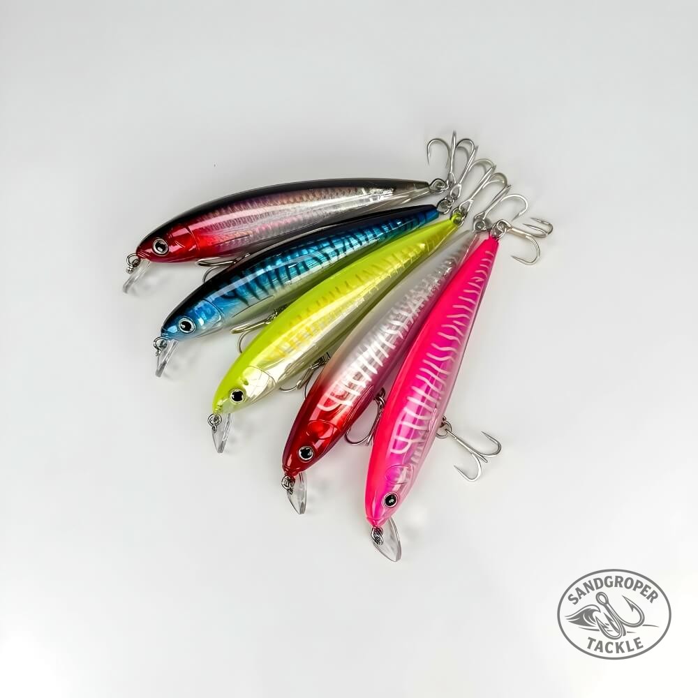 Why chase small fish when you can hook the big ones? 🎣 

Meet the Reef Runner Minnow – your new secret weapon in the quest for serious predators. With its lifelike profile and bold colors, this lure commands attention and entices those larger catches in Aussie waters. 

Crafted for versatility, whether you're on the rocks or trolling offshore, it’s time to step your game up. 

Available now for $20.00. 

Catch yours today: 

#FishingLife #AnglerGear #TackleBoxEssentials #SandgroperTackle #ReefRunnerMinnow