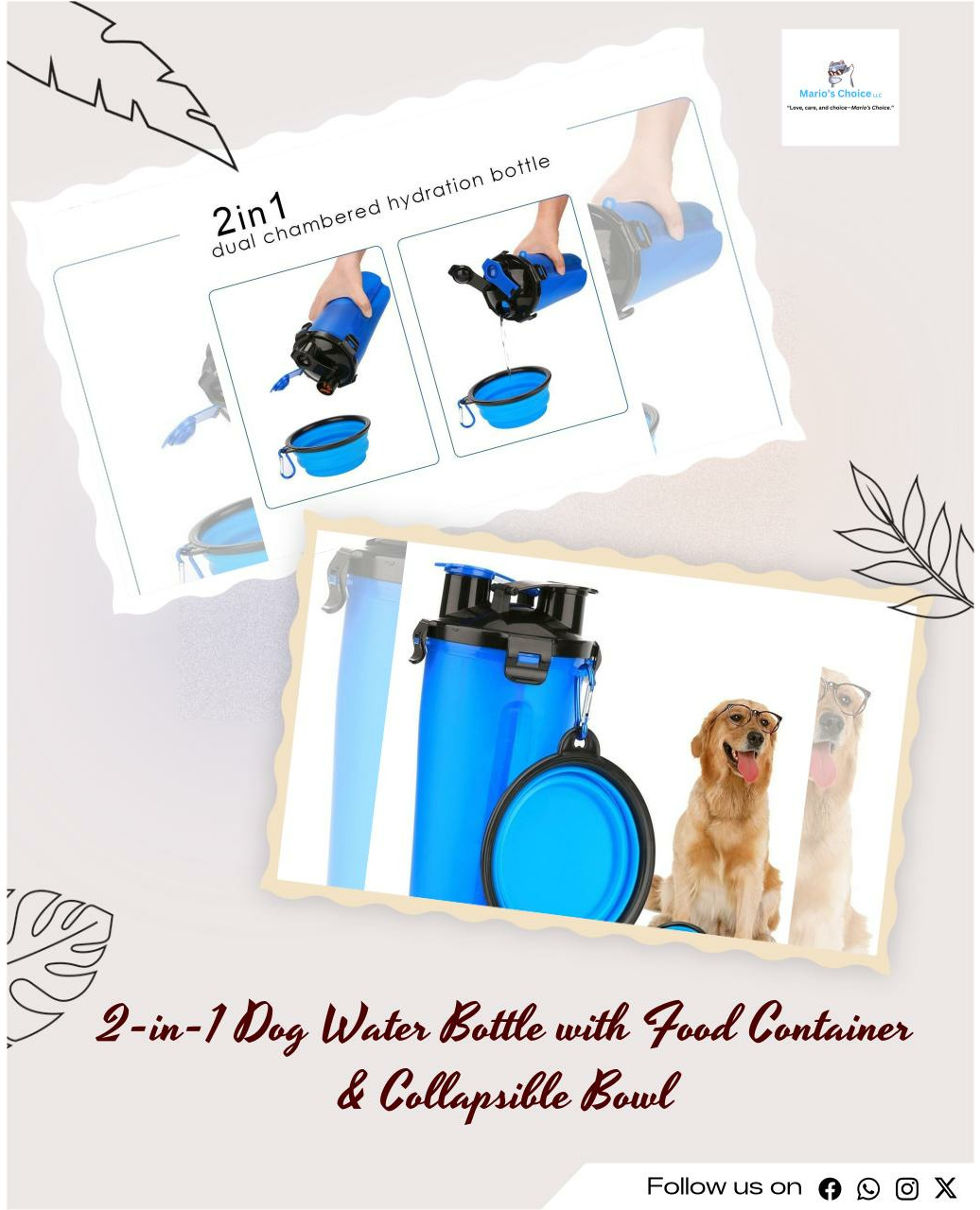 Jazz it up! Introducing 2-in-1 Dog Water Bottle with Food Container & Collapsible Bowl, exclusively priced at an unbeatable value of $24.99 Don't miss out!
#pethappiness #petlovers #dogtoys #petgrooming #petlife #petparents #petfood #pethealth #petwellness #petproducts