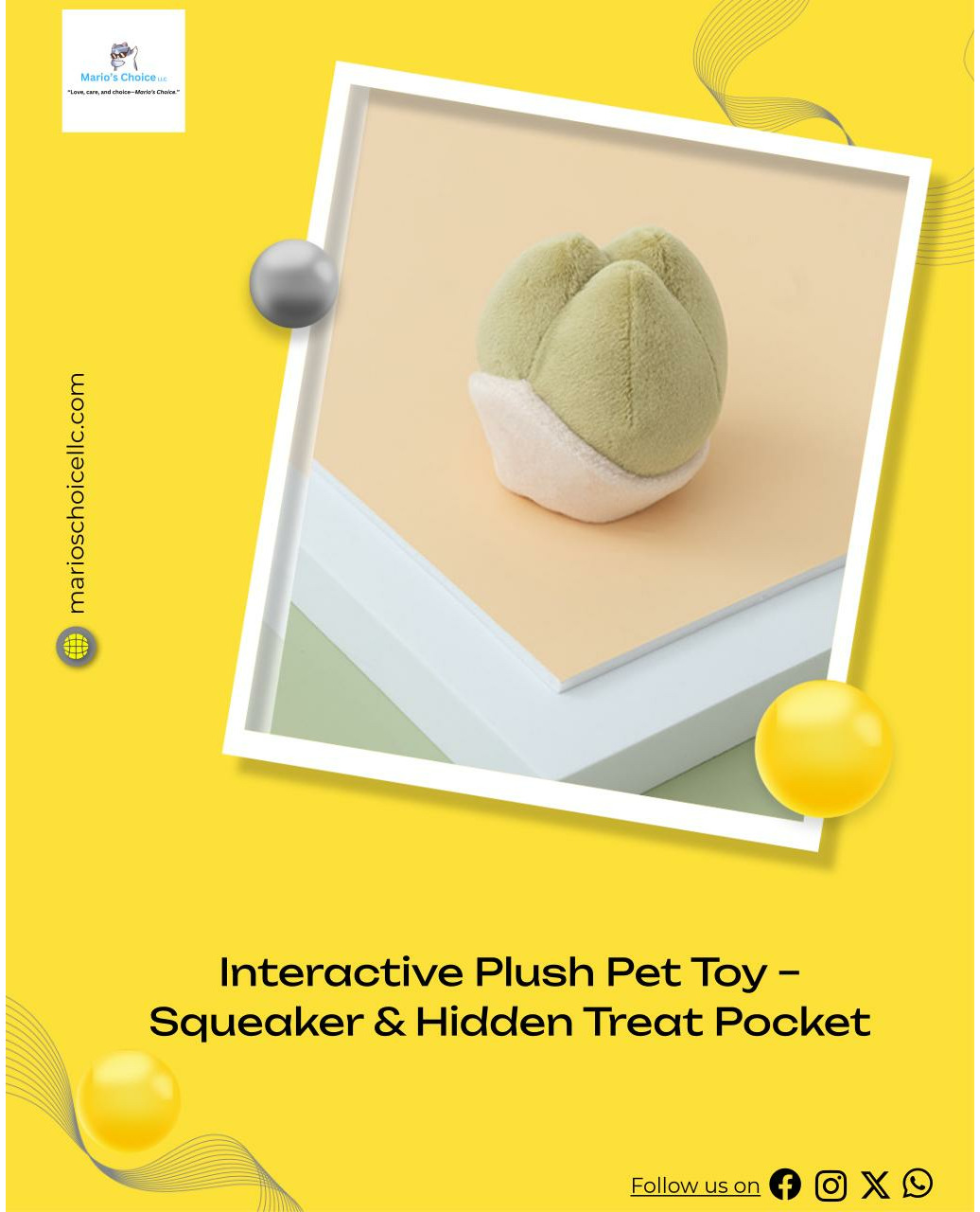 Jazz it up! Introducing Interactive Plush Pet Toy – Squeaker & Hidden Treat Pocket, exclusively priced at an unbeatable value of $34.99 Don't miss out!
#petshop #cattreats #dogtoys #petsupplies #pettoys #petlovers #dogsupplies #petfashion #petfood #petcare