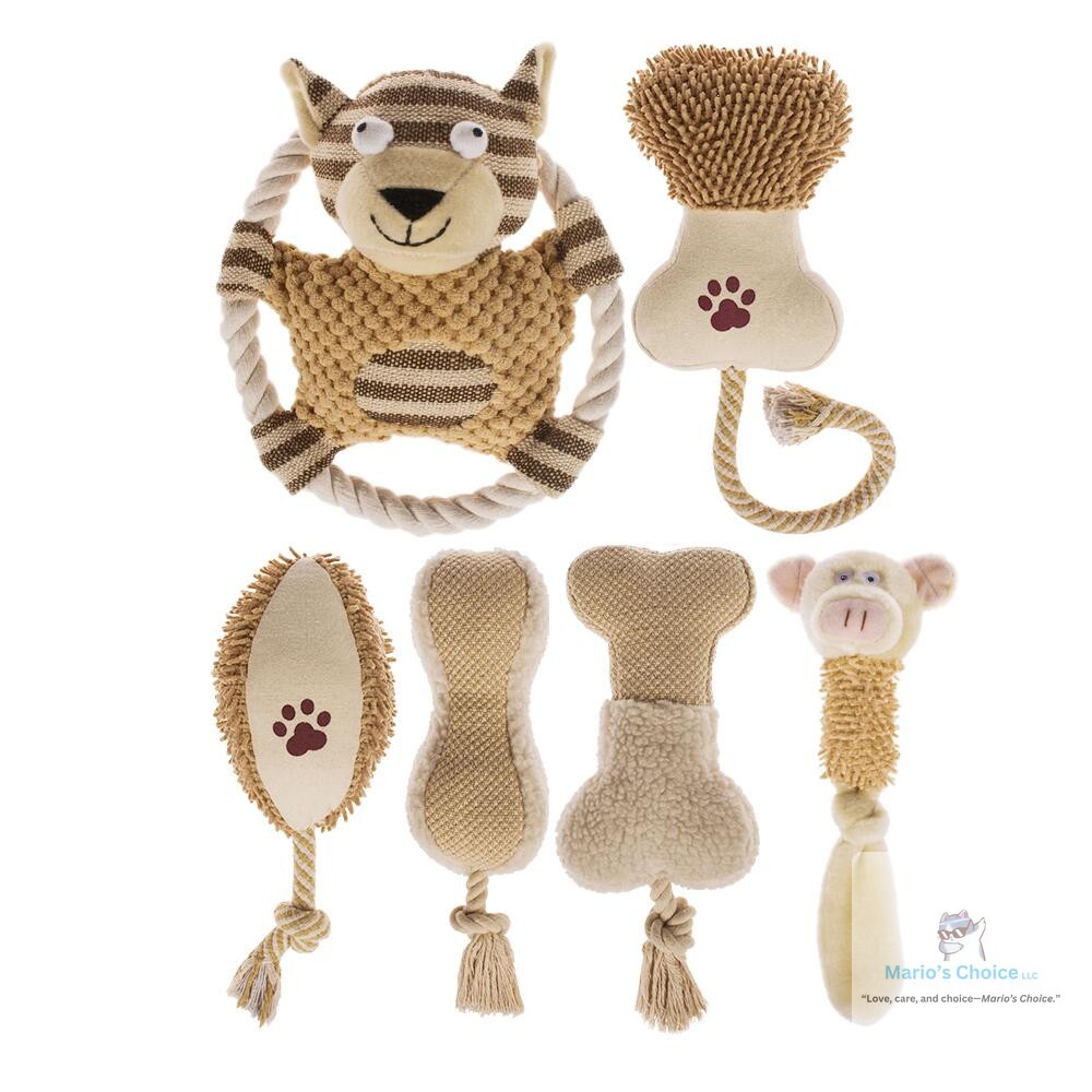 Did you know that playtime can reduce your dog's stress and boredom? 🐾

Our 6-Pack Adorable Dog Plush Toys Set is here to keep your furry friend entertained for hours! Each toy is soft, safe, and designed for interactive fun. With built-in squeakers and cute animal shapes, playtime just got a whole lot more exciting!

Grab yours now: 

#DogToys #PetCare #PlushToys #HappyPup #PlaytimeFun