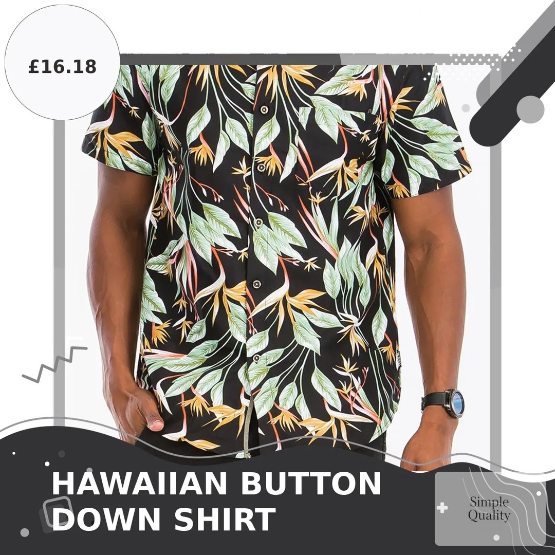 Did you know that no two Hawaiian shirts are alike? 🏝️ 

With our Hawaiian Button Down Shirt, you get a unique style that’s as vibrant as your summer adventures. 

Crafted from a comfy blend of 60% cotton and 40% polyester, it offers a relaxed fit that feels great all day long. 

Plus, the chest pocket adds a touch of casual flair. 

Available now for £16.18, don’t miss your chance to stand out! 

Grab yours at: https://simplequality.org/products/hawaiian-button-down-shirt 

#SummerStyle #HawaiianShirt #CasualFashion #UniqueStyle #MensWear