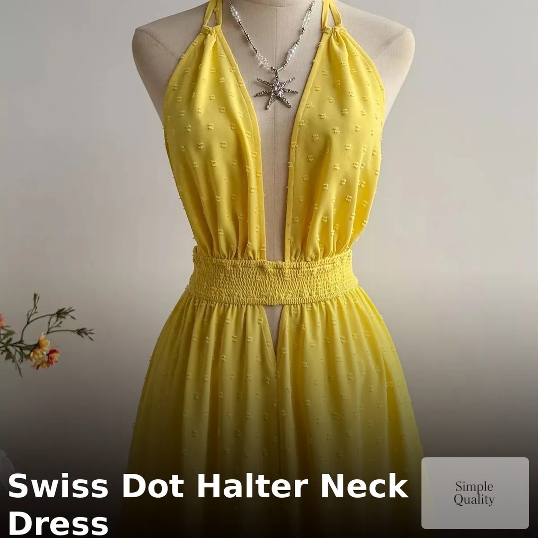 Love a dress that effortlessly combines elegance and comfort? 

Meet the Swiss Dot Halter Neck Dress! 

With its chic backless design and flattering fit, this dress is perfect for any occasion—be it brunch with friends or a night out. 

Made from 100% polyester, it’s easy to care for and looks fabulous every time. 

Your wardrobe deserves this, and at just £40.05, it’s a steal! 

Ready to turn heads? 

Shop now: https://ssdlr.shop/l/cdbb89a1

#cloth #clothes #clothing #clothingbrand #vintageclothing #clothingline #babyclothes #clothingstore #mensclothing #kidsclothes #clothdiapers #cloths #clothingmanufacturer #clothesph #clothings #clothingdesigner #whomademyclothes #plussizeclothing #2handclothes #clothingapparel #clothingindustry #clothers #clothingindo #clothingmaker #clothnappyaddict #clothingoptional #clothingbusiness