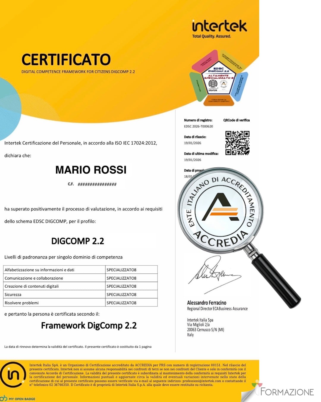 Stai davanti al PC, connessione stabile, webcam accesa. In pochi minuti, ottieni una certificazione internazionale che apre porte nel mondo del lavoro e della scuola.

La Certificazione di Alfabetizzazione Digitale ACCREDIA certifica le tue competenze digitali con un attestato ufficiale riconosciuto. Esame da casa, nessuna bocciatura, disponibile ogni giorno dalle 9 alle 18.

https://itformazione.it/products/certificazione-di-alfabetizzazione-digitale-accredia

#CertificazioneDigitale #ACCREDIA #DigitalLiteracy #Formazione #Competenze